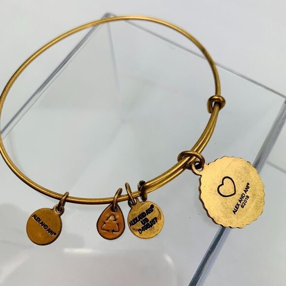 Alex and Ani BecauseI Love You Gold Charm Bracelet - Expands 2"- 3.5" - Picture 3 of 3